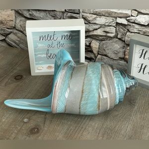 Bath & Body Works/White Barn Blue Seashell Decor Rare EUC